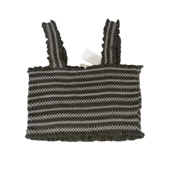 Lily Rose NWT Juniors‎ Smocked Tank Contrast Stitching Olive Size Medium MSRP$34 - Picture 2 of 11